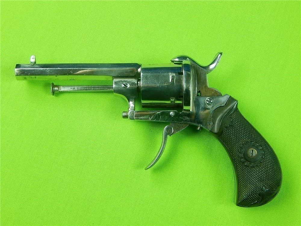 Antique European Small Pinfire Revolver Near Mint-img-1