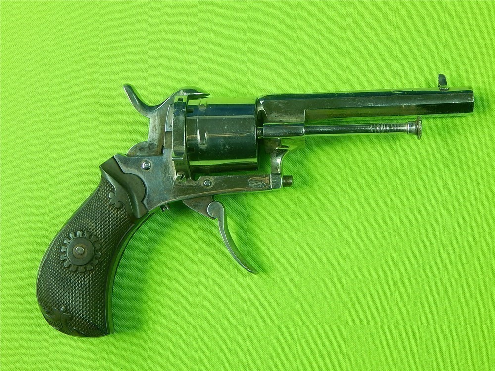 Antique European Small Pinfire Revolver Near Mint-img-0