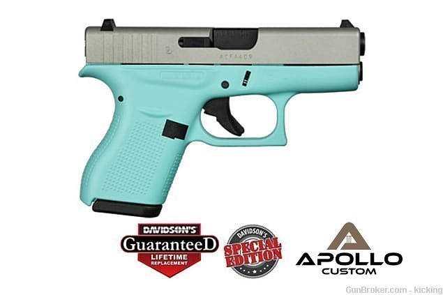 Glock 42 Davidson's Special Edition Cal 380 Two 6 Rd Mags Robin Egg Blue-img-4