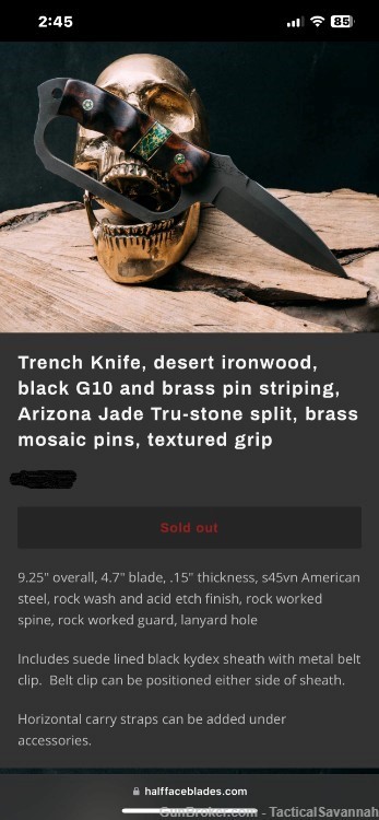 Half Face Blades Trench Knife HFB-img-3