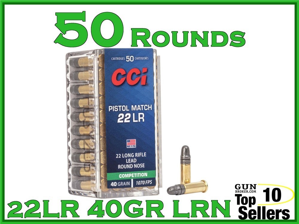 CCI Pistol Match 22 LR 40 GR LRN 51 50CT-img-0