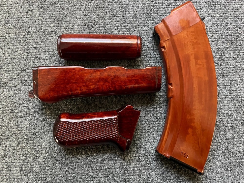 Rare Original Bulgarian Milled SAM7SF Handguard Set + Matching Pistol Grip-img-0