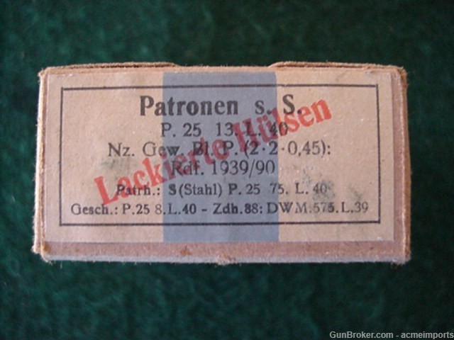 German 8mm 1940 Steel Case 15 Rds in Original box-img-0