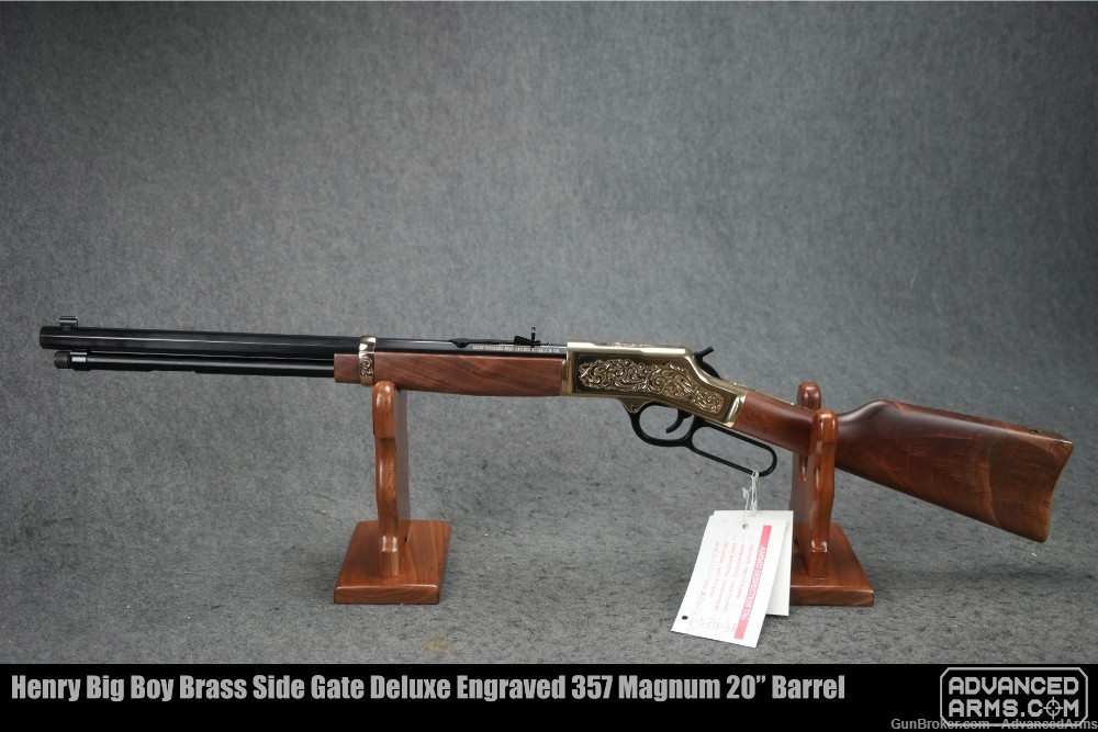 Henry Big Boy Brass Side Gate Deluxe Engraved 357 Magnum 20” Barrel-img-1