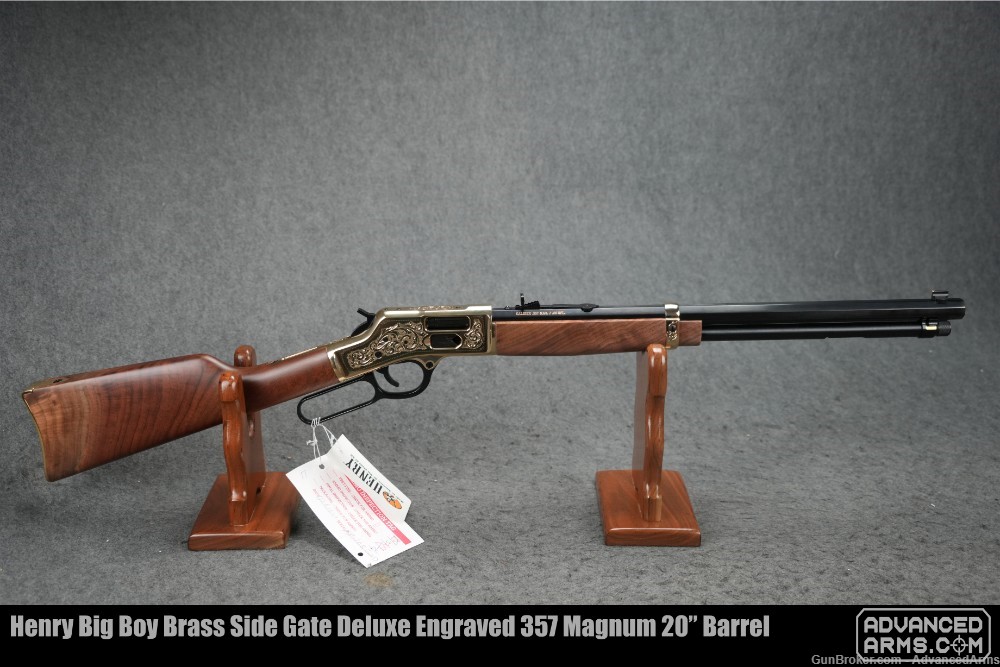Henry Big Boy Brass Side Gate Deluxe Engraved 357 Magnum 20” Barrel-img-0