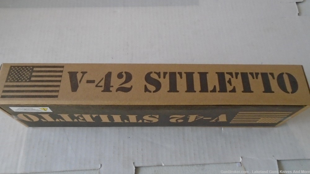 NIB Double-Edged V42 Military Stacked Leather Stiletto Dagger Knife& Sheath-img-26