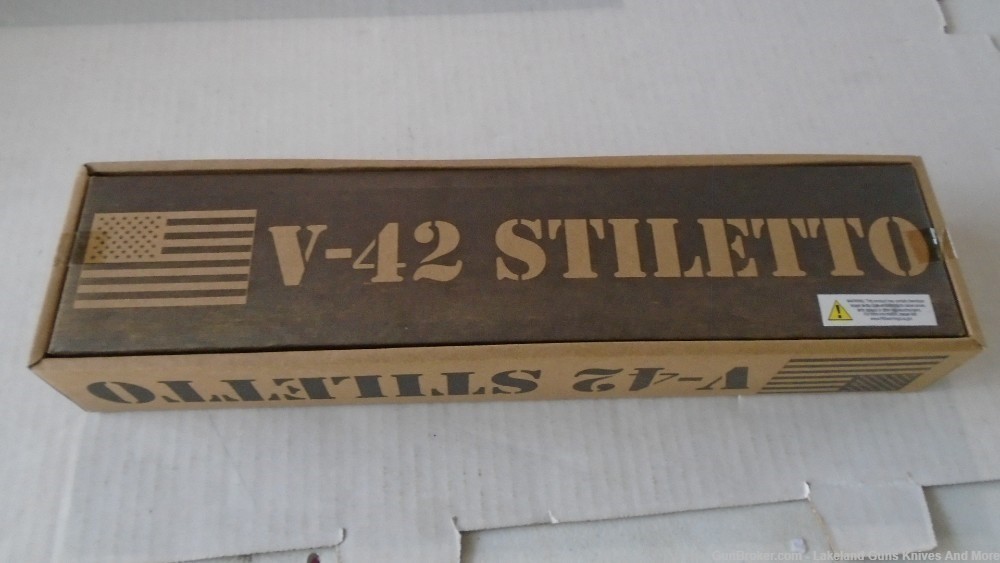 NIB Double-Edged V42 Military Stacked Leather Stiletto Dagger Knife& Sheath-img-27