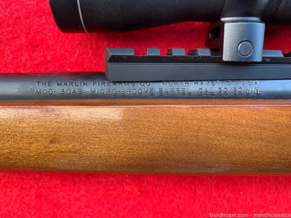 Nice Marlin 30 AS, 30-30, blued, wood, 20" bbl, JM stamped, scout scope-img-12