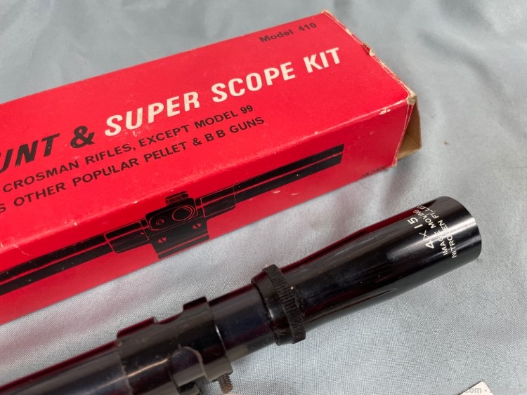 Vintage Crosman 4x15 Super Scope + Master Mount Kit -img-1