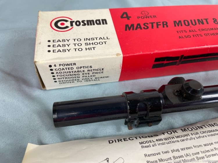 Vintage Crosman 4x15 Super Scope + Master Mount Kit -img-2