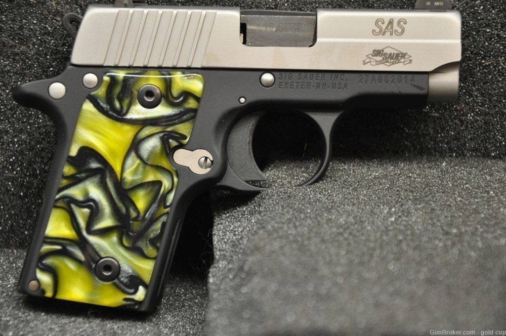 Sig P238 07 grips Faux Marble lite Yellow-img-1