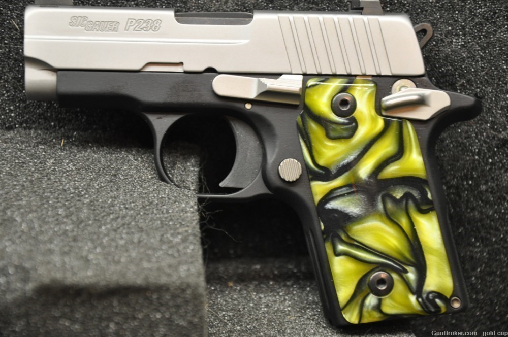 Sig P238 07 grips Faux Marble lite Yellow-img-0