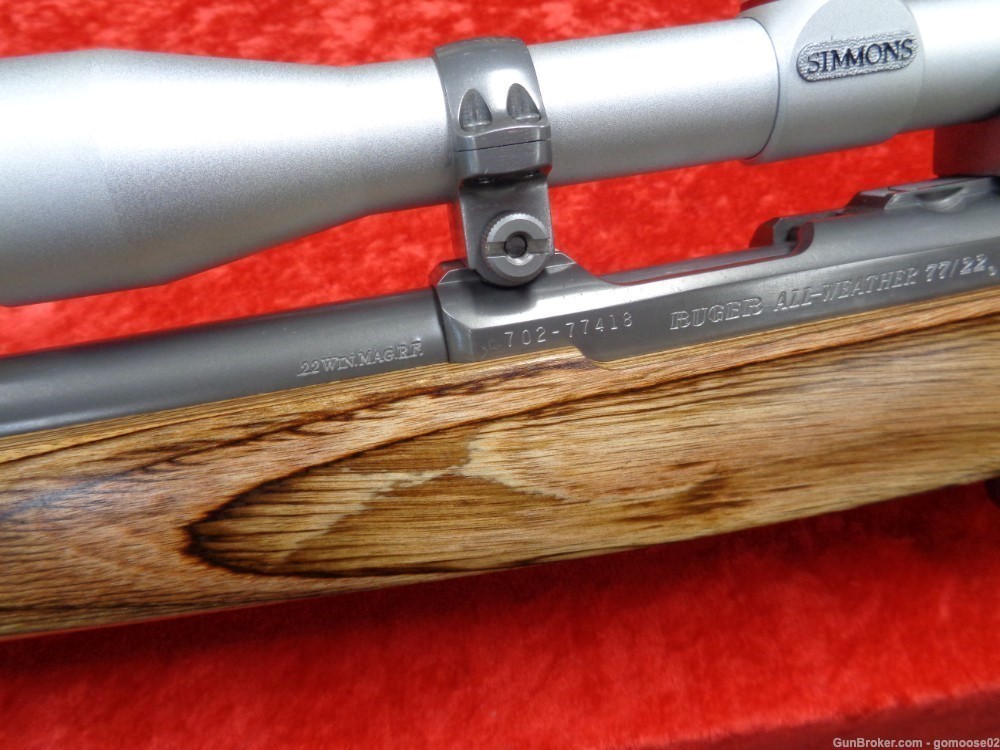 Ruger 77/22 Magnum 22 WMR Win Mag All Weather SS Rifle VX Scope WE TRADE-img-8