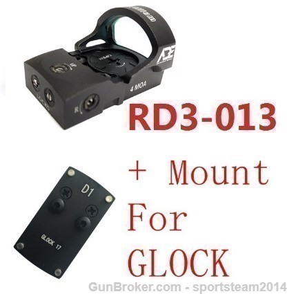 RD3-013 RED Dot Reflex Sight + D1 Mounting Plate for Glock-img-0