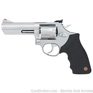 Taurus 2-660049 M66 Revolver 357 MAG, 4 in, Rubber Grp, 7 Rnd, Medium S/S -img-0