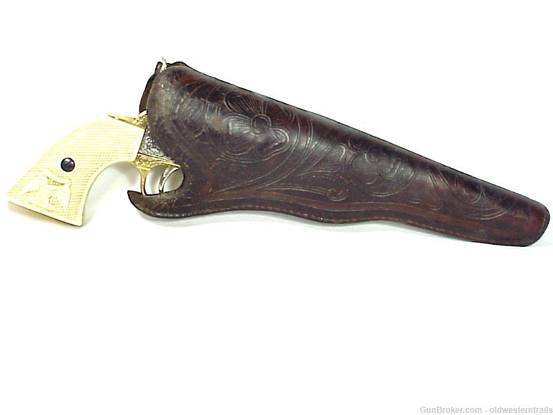 Original Colt Navy .36 Cal. Slim Jim Holster - Rare Maker E.L. Gallatin-img-4