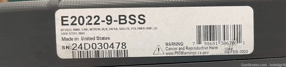 Sig Sauer SP2022 9mm 3.9" Barrel 15+1 NS E2022-9-BSS NO CC FEES-img-4