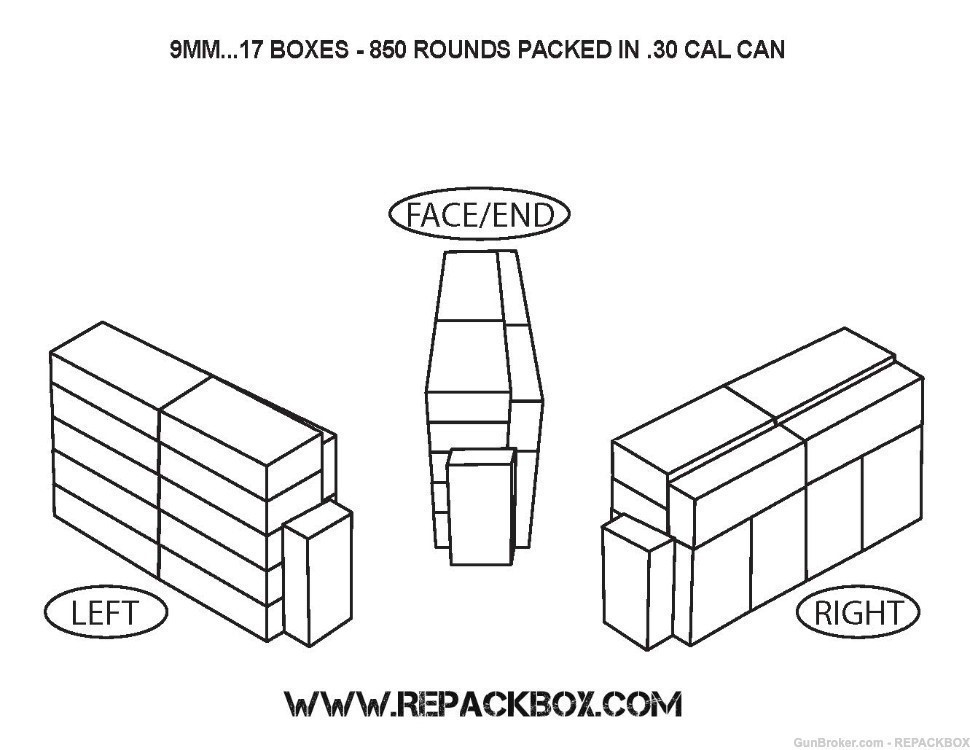 9MM Military Cardboard Ammo Box - REPACKBOX® 100 BOX BUNDLE-img-5