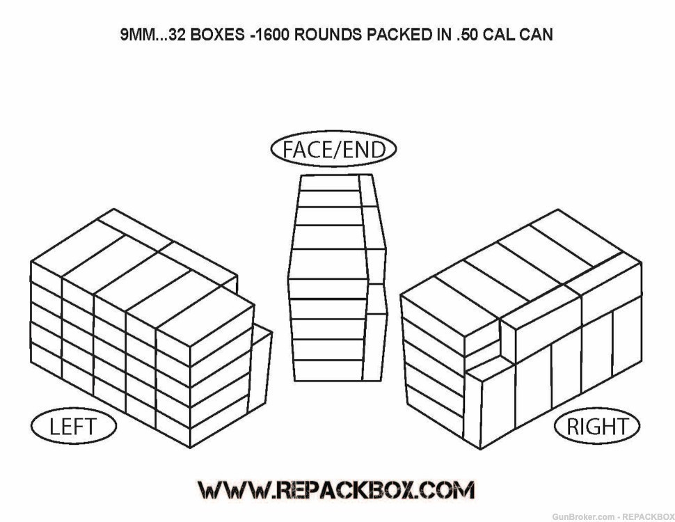 9MM Military Cardboard Ammo Box - REPACKBOX® 100 BOX BUNDLE-img-4
