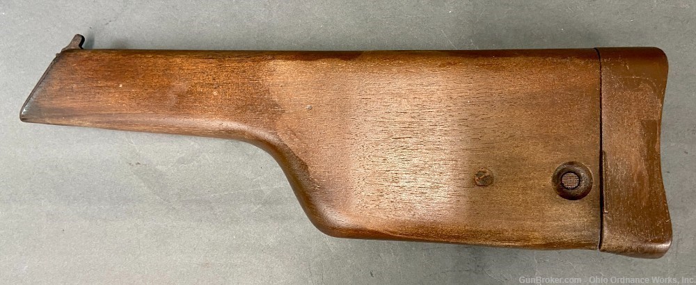 Original WWI Vintage Mauser C96 Broomhandle Walnut Shoulder Stock-img-0