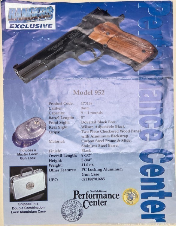 S&W Smith & Wesson Performance Center Model 952-1 Pistol-img-20