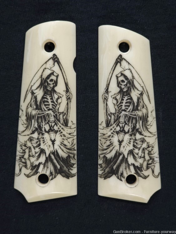 Ivory Grim Reaper Compatible/ Replacements Browning 1911 - .22/.380 Grips-img-0