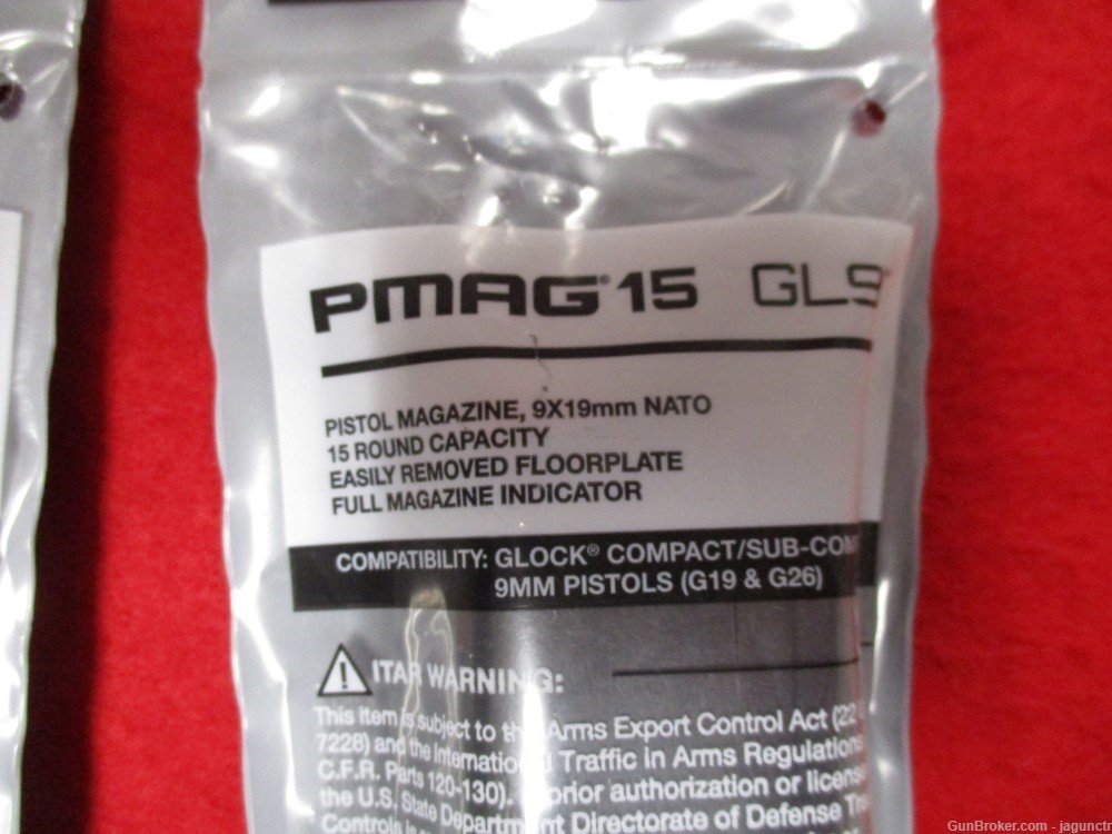 MAGPUL P-MAG GLOCK 19 9MM 15RD SET OF 4 MAGAZINES 2302NTMAG44S-img-1