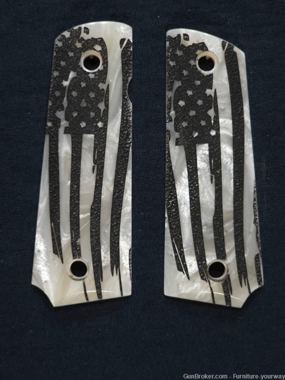 Pearl American Flag Grips Compatible/Replacement for Browning 1911-22 1911--img-0
