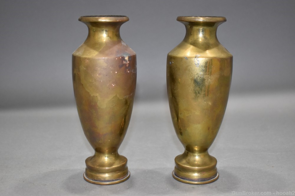 2 Vintage 40mm Brass Vases Inert Shells Please read-img-0