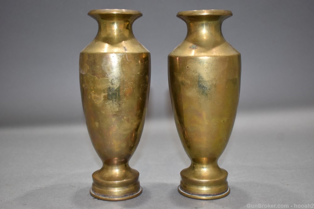 2 Vintage 40mm Brass Vases Inert Shells Please read-img-2