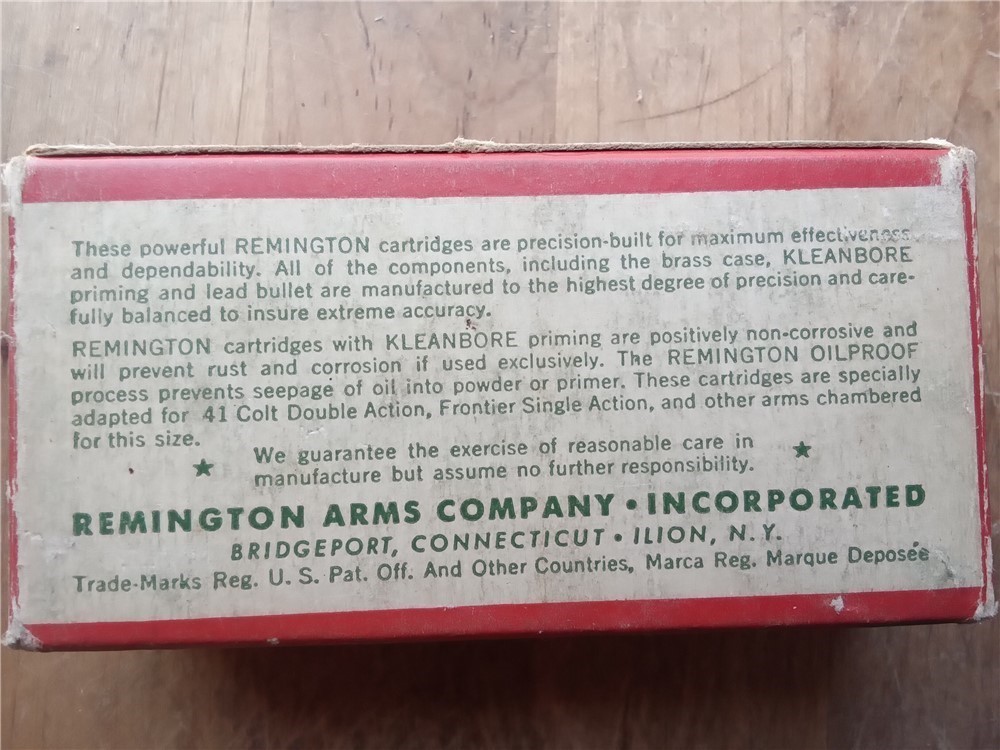 Vintage Remington Kleanbore  41  Long Colt 195 gr. lead ammo-full box-img-5