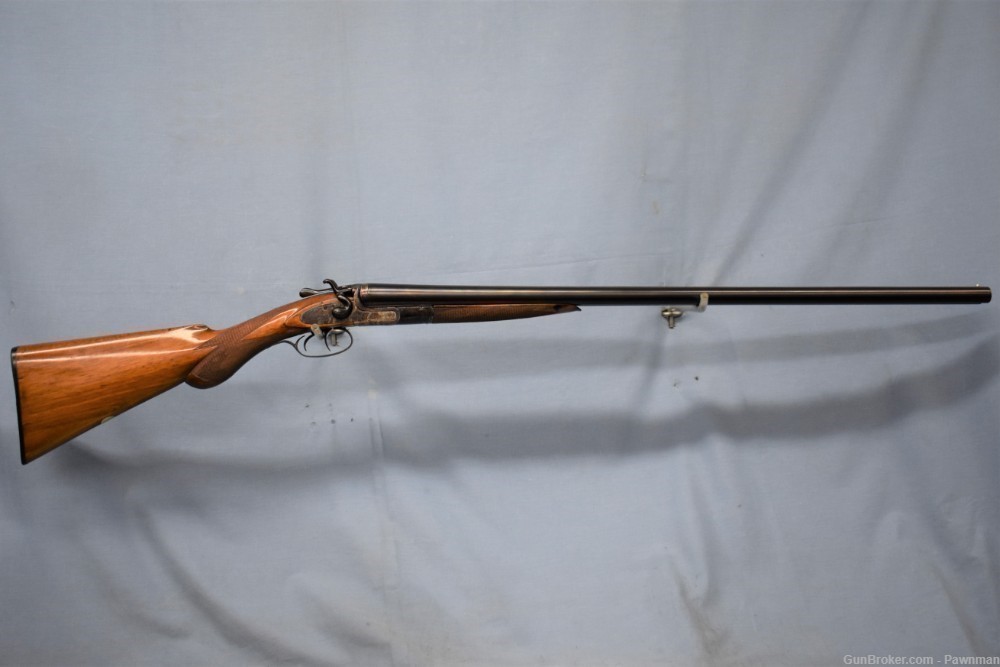 English Mortimer 12-gauge side-by-side black powder shotgun made 1855-1887-img-0