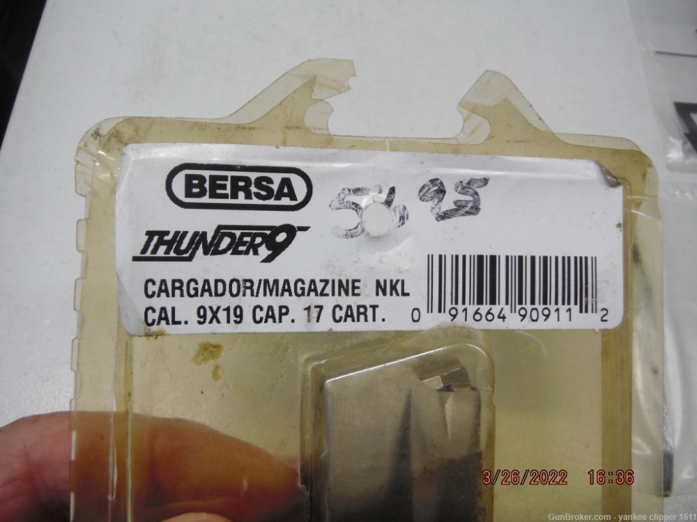 BERSA MAGAZINE THUNDER 9 9MM 17Rd NICKEL New Factory Thunder 9mm MAGAZINE-img-1