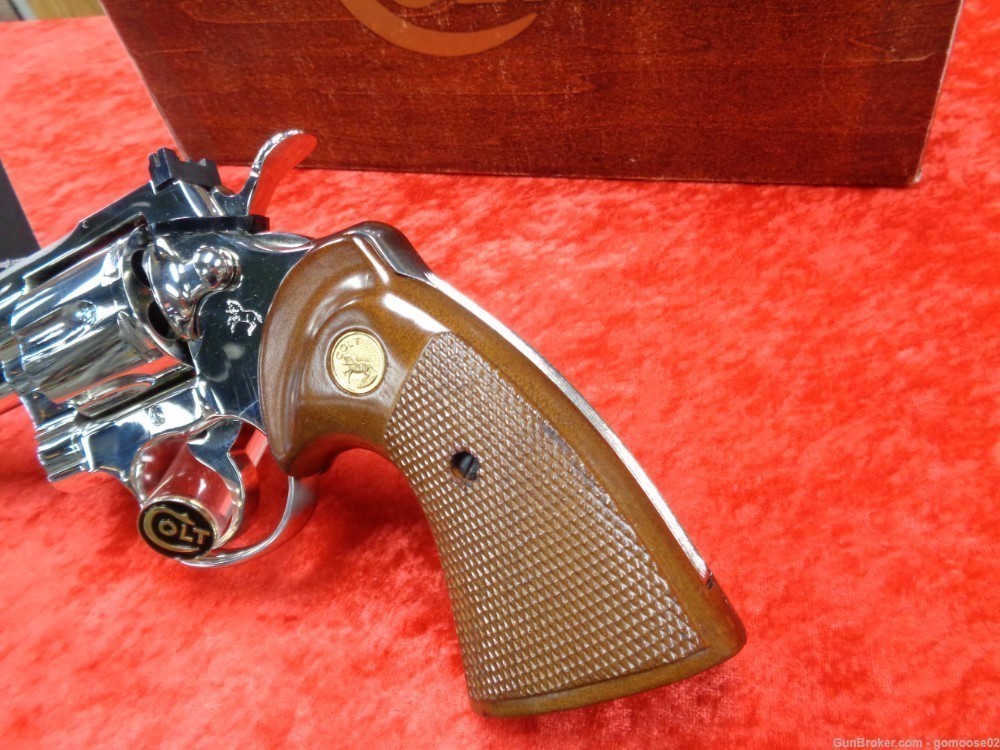 1977 Colt Python Bright Nickel 357 Magnum 6" Barrel Snake Box WE TRADE BUY!-img-2