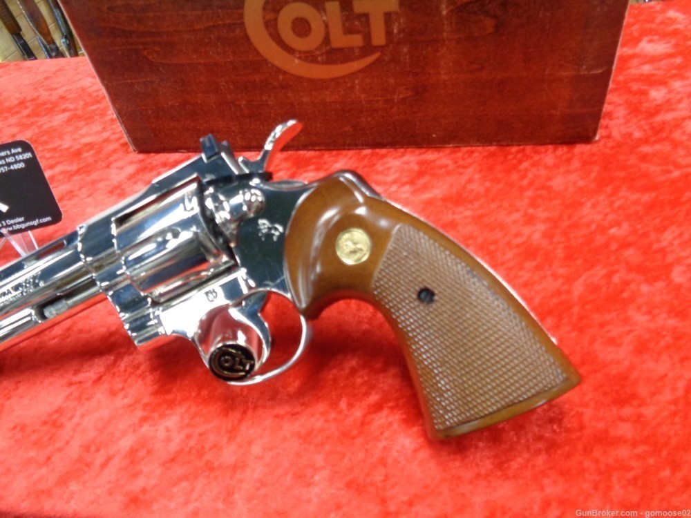 1977 Colt Python Bright Nickel 357 Magnum 6" Barrel Snake Box WE TRADE BUY!-img-1