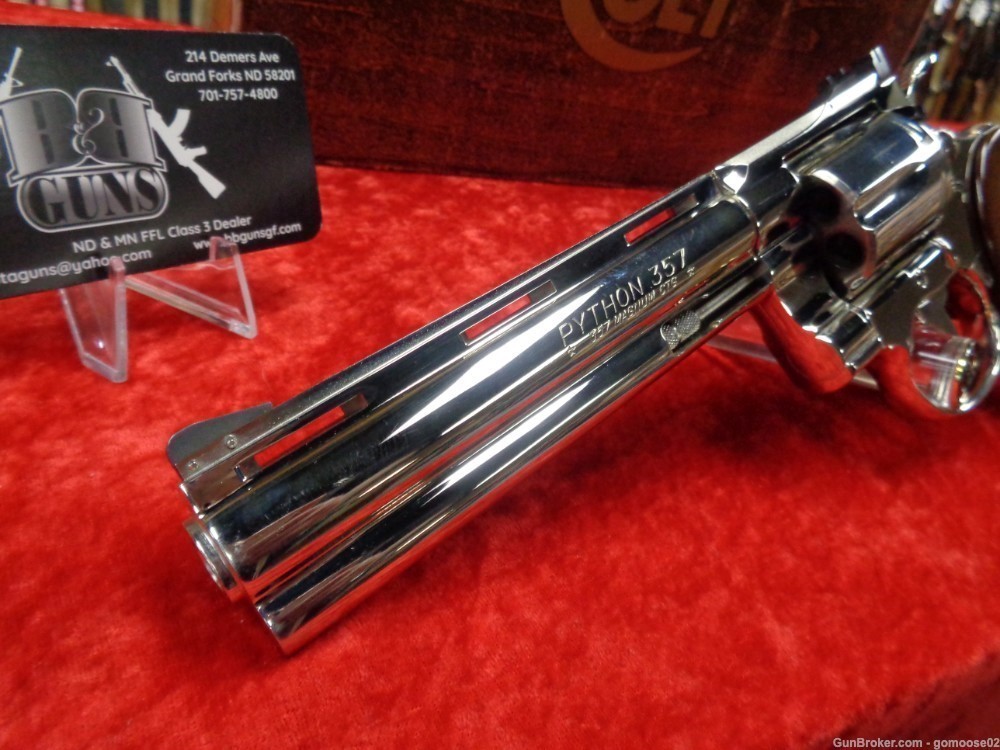 1977 Colt Python Bright Nickel 357 Magnum 6" Barrel Snake Box WE TRADE BUY!-img-3
