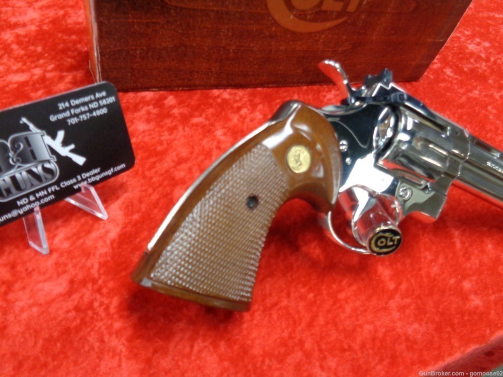 1977 Colt Python Bright Nickel 357 Magnum 6" Barrel Snake Box WE TRADE BUY!-img-6