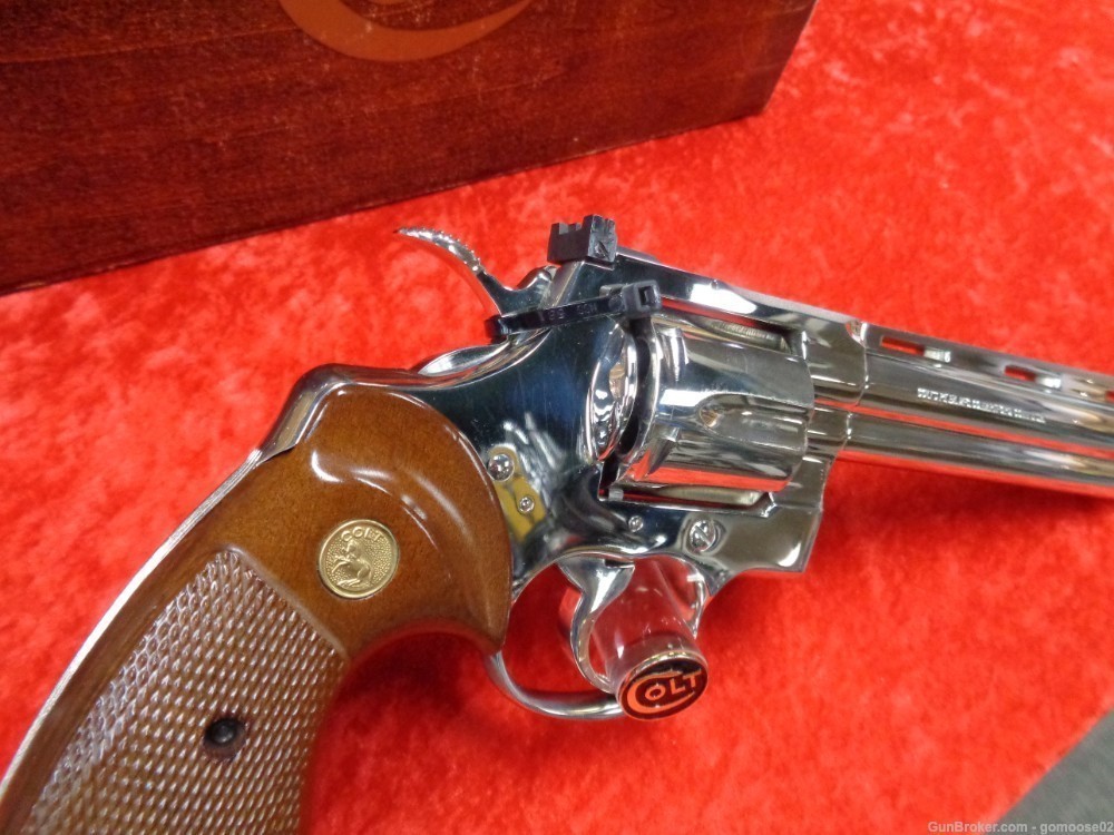 1977 Colt Python Bright Nickel 357 Magnum 6" Barrel Snake Box WE TRADE BUY!-img-7