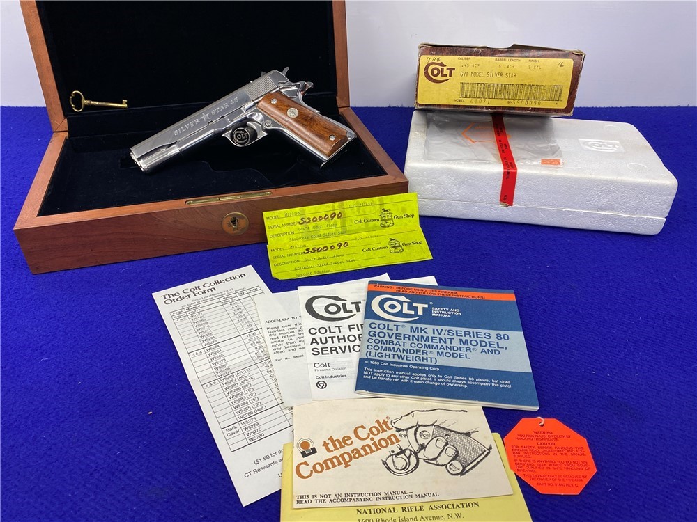 1984 Colt Silver Star LIMITED EDITION FACTORY BRIGHT STAINLESS 1 of 1000  -img-0