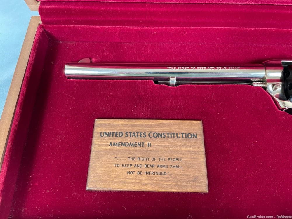 Colt Peacekeeper Buntline Nickel 22LR US Constitution Wood Case (td)-img-1