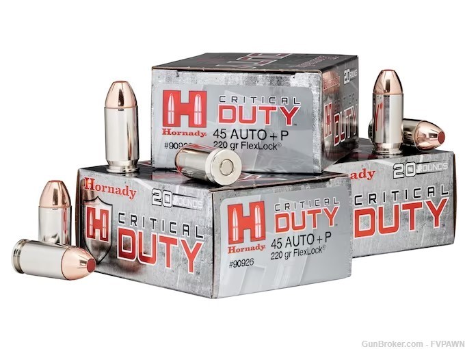 3 Boxes 60 Rd Hornady Critical Duty Ammunition 45 ACP +P 220 Grain FlexLock-img-0