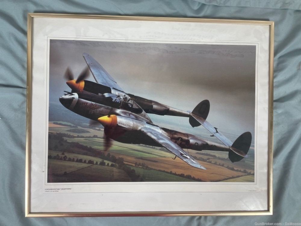 Framed Print Lockheed P38 Lightning WWII Art-img-0