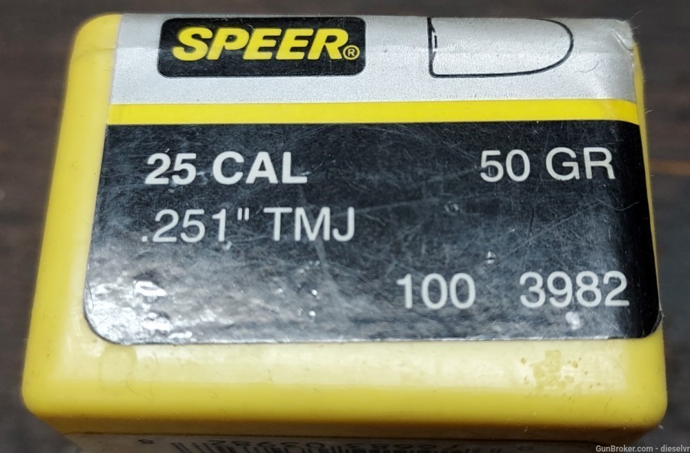 100 Speer . 251 " 25 ACP Caliber 50 Grain BULLETS -img-0