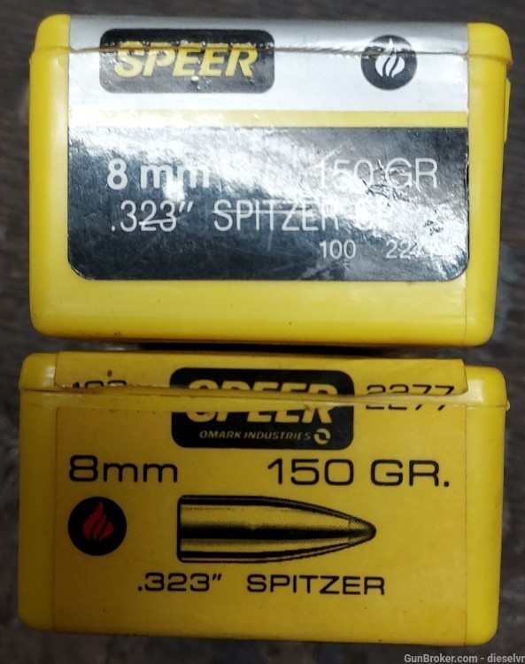 173 Speer 8mm . 323 " 150 Grain Spire Point BULLETS-img-0