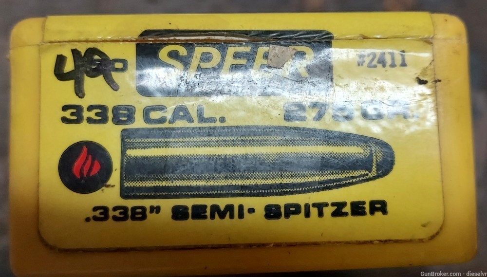 49 Speer . 338 " Caliber 275 Grain BULLETS -img-0