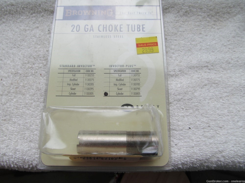 Browning 20 Ga. Invector Plus Choke Tube - Cylinder-img-0