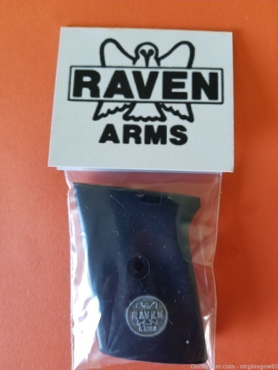 Raven / Phoenix Arms MP25, P25 Black Smooth Grips w/medallions (Flip Safety-img-0