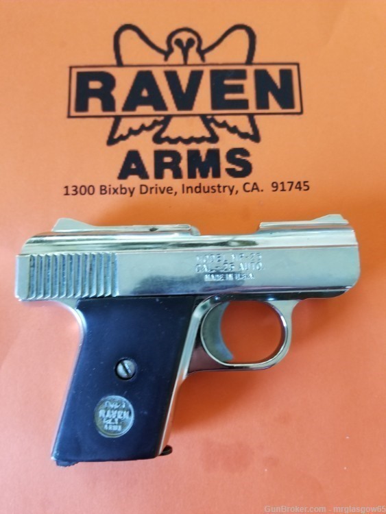 Raven / Phoenix Arms MP25, P25 Black Smooth Grips w/medallions (Flip Safety-img-6