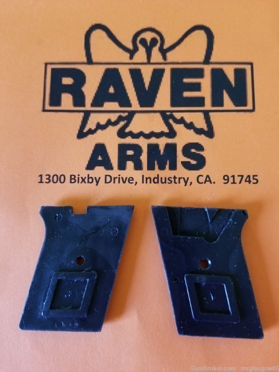 Raven / Phoenix Arms MP25, P25 Black Smooth Grips w/medallions (Flip Safety-img-2