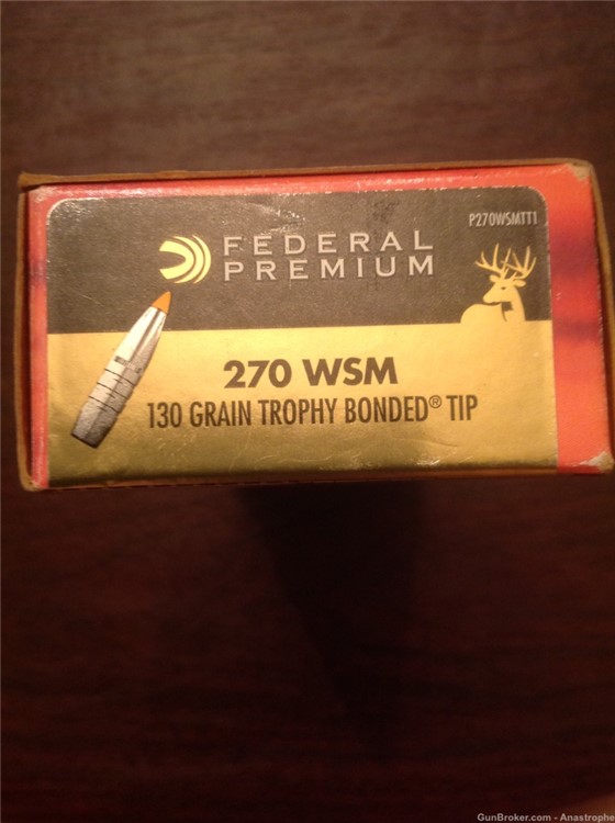Federal Premium 270 WSM 130 grain trophy bonded tip ammunition ammo-img-0